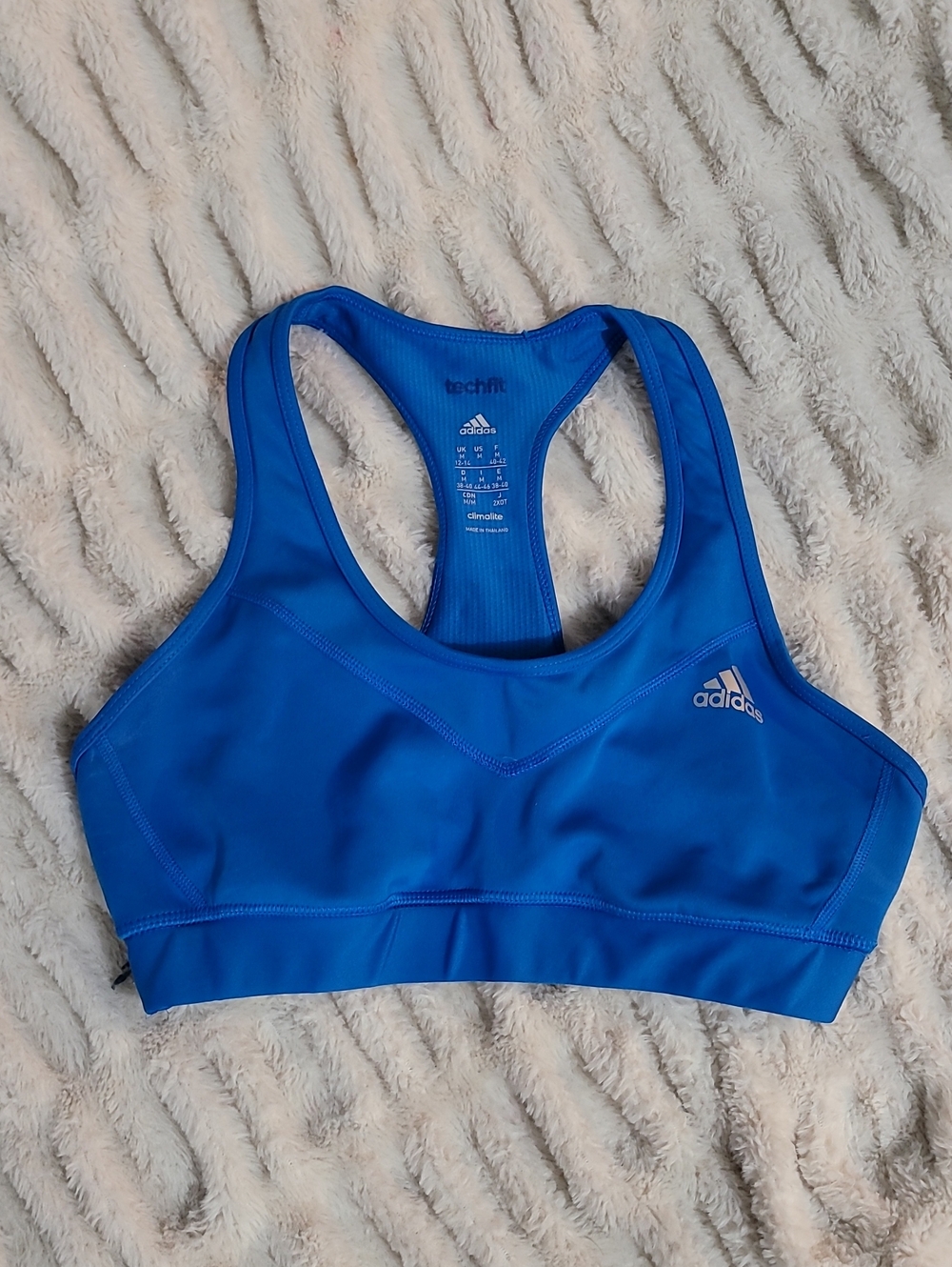 adidas Blue Techfit Racerback Sports Bra